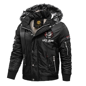 Men's Winter Coat Fleece Jacket Parka Pocket Fleece Polyster Fleece lined Daily Wear Date Vacation Regular Fashion Casual Comfortable Thermal Warm Fall Winter
