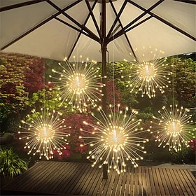 600 LED Hanging Firework Light 5 in 1 Starburst String Light Connectable Outdoor  Garland For Garden Bistro Party Decor