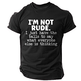 Men's Funny T-Shirt - 'I'm Not Rude, I Just Have The Balls To Say What Everyone Else Is Thinking' Sarcastic Attitude Graphic Tee