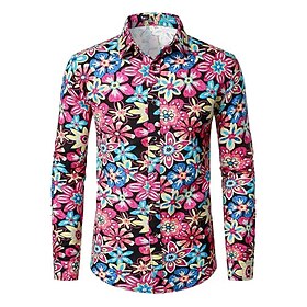 Retro Vintage 1970s Shirt Plus Size Hippie Disco Fancy Dress Men's Halloween Carnival Party Party / Evening Casual Daily Adults' Shirt