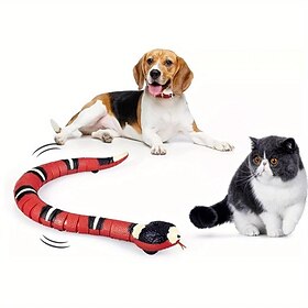 Electric Smart AI Snake Toy Automatic Induction, Realistic Cunning Movement for Exciting Pet Playtime Complete Interactive Toy Set