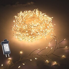 LED Firecracker String Lights DC31V 9M/6M 300/200 LEDs, IP65 Outdoor Waterproof Firework Cluster Fairy Lights, Holiday Party Decor, Colorful Lighting 1pc