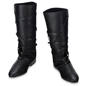 Medieval Renaissance Shoes Knee High Boots Flat Jazz Boots Ren Faire Men's Women's Celtic Pirate Masquerade Party / Evening LARP Ren Faire Adults' Shoes