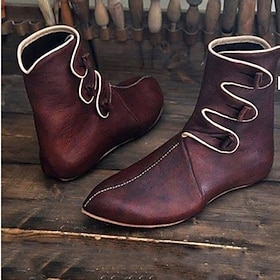 Vintage Medieval Renaissance Shoes Flat Jazz Boots Turn Shoes Ren Faire Pirate Elven Archery Men's Women's Unisex Celtic Pirate Fantasy Halloween Carnival Masq
