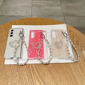 Phone Case For Z Fold 7 Z Fold 6 Z Fold 5 Z Fold 4 Z Fold 3 Back Cover with Wrist Strap Shockproof Retro PC