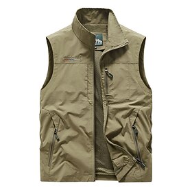 Men's Hiking Vest Winter Coat Hiking Fleece Vest Spring Autumn / Fall Outdoor Comfortable Breathable Vest Hunting Fishing Climbing Black Army Green Navy Blue K