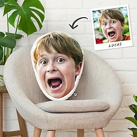 Custom Face Pillow Customized Cushions Pillows Personalized Gift Photo Custom Gift Ideas in Various Sizes with Insert Gift for Him/Her/Kid/Elderly
