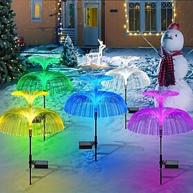 Solar Jellyfish Lights, Waterproof Color-Changing Outdoor Flowers Garden Lights for Christmas, Pathway, Patio and Holiday Décor