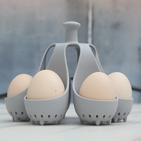 Egg Poachers - Silicone Egg Boiling Gadget, Hard Boiled Egg Holder, Egg Poaching Cups, Makes Hard or Soft Boiled Eggs, Kitchen Egg Storage Rack