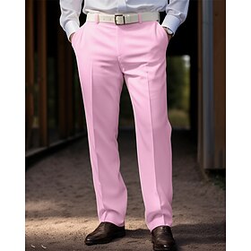 Per uomo Laurea Pantaloni Pantaloni Eleganti Chinos Tasca Bottoni Tinta unica Comodità Quotidiano Affari Lavoro Moda Stile Classico Rosa corallo Giall