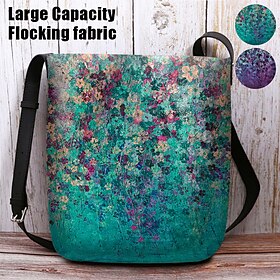 Women's Artistic Floral Print Crossbody Bag - Vibrant Vintage-Style Design with Adjustable Strap, Perfect for Everyday and Casual Outings