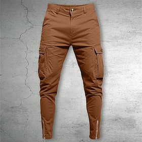 Per uomo Pantaloni cargo Pantaloni Chino Pantaloni estivi Pantaloni casual Cerniera Liscio Comfort Traspirante Lunghezza intera Informale Giornaliero Per event