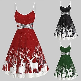 Fancy Christmas Dress Christmas 1950s for Women's Adults Christmas Masquerade Christmas Eve Party Christmas New Year Eve Dress