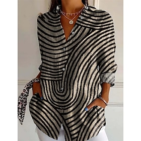Women’s Cotton Linen Shirt with Print Design