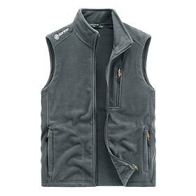 Men's Hiking Vest Winter Coat Hiking Fleece Vest Winter Autumn / Fall Outdoor Thermal Warm Fleece Lining Comfortable Vest Hunting Fishing Climbing Black Army G