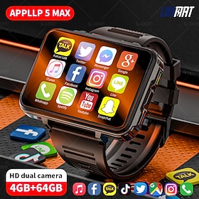 LOKMAT APPLLP 5 MAX Smart Watch 2.4 inch 4G LTE Cellular Smartwatch Phone 3G 4G Bluetooth Pedometer Call Reminder Sleep Tracker Compatible with Android iOS Wom