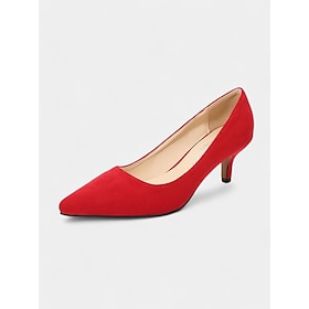 Women's Emerald Green Suede Pointed-Toe Pumps with Kitten Heels  Elegant Shoes for Office or Party Wear