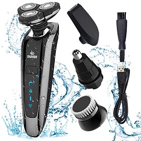 Cross-border 4-in-1 electric shaver Men's home LCD digital display nose hair shaver face wash set