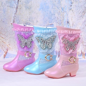 Girls' Boots Casual Boots Dress Shoes Mid-Calf Boots Bootie Leather Breathability Non-slipping Height-increasing Princess Shoes Big Kids(7years ) Little Kids(4