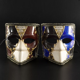 Venezianische Maske Bauta Clown Venezianisch Narr Vollgesicht Erwachsene Herren Damen Halloween Karneval Party Maskerade Karneval von Venedig Einfache Hallowee