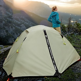2 person Camping Tent Outdoor Windproof UPF50 UV Resistant Double Layered Poled Camping Tent >3000 mm for Fishing Climbing Beach Terylene 220150110 cm