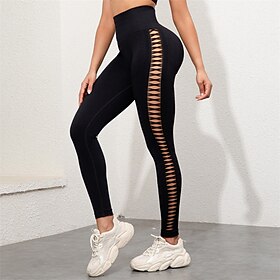 Dame Yogabukser Yoga Leggings Utskjæring Høy Midje Yoga Danse Sko...