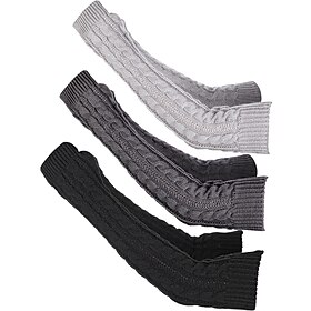 1 Pairs Elbow Warmer Arm Warmers Long Fingerless Gloves Knit Wrist Warmers with Thumb Hole Open F inger Arm Socks for Women Adult