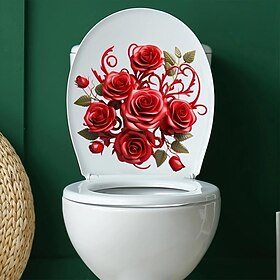 Housse de siège de toilette en forme de rose pour la Saint-Valentin pour la décoration de la surface de la salle de bain