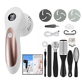 Foot Grinder Plasticc Rechargeable Electric Foot Grinder Dust Storage Space Pedicure Tools Waterproof Dual Speed Feet Hard Skin Remover for SPA Feet Skin Callu