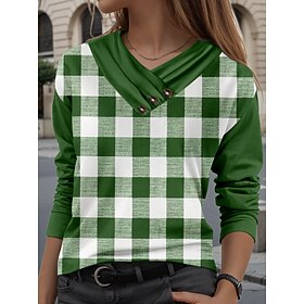 kvinners st. patrick's day t-skjorte daglig stilig casual langermet grønn høst vinter