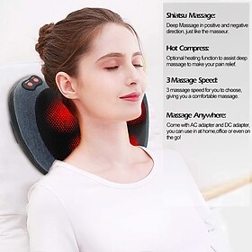 Neck Massager Electric Back Massager with Heat Neck Back Pain Relief Gifts Deep Tissue Kneading Massage Pillow