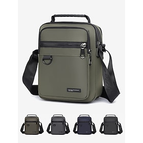 Men's Green Crossbody Messenger Bag with Multiple Zippered Pockets - Durable and Stylish for Everyday and Travel Use