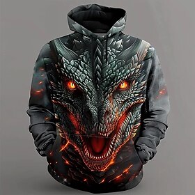 Men's Dragon Hoodies Sweatshirt Cool Party Long Sleeve Crew Neck Club Streetwear Black Drawstring Fall Winter Designer S M L XL XXL XXXL