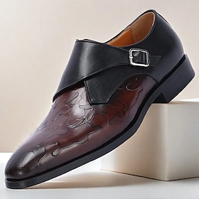 Men's Green Leather Monk Strap Dress Shoes  Premium Cowhide, Camouflage Pattern, Elegant Formal Footwear for Weddings and Business Events