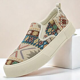 Slip-On-Sneaker aus Canvas mit südwestlichem Native-Muster für Herren – bequeme, stylische Freizeitschuhe für jeden Tag