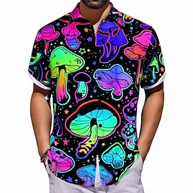 Elevate Your Style with the Ultimate Men's Casual Mushroom Button-Up Shirt