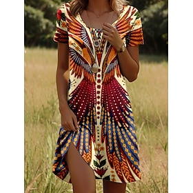 Graphic Mini Tee Dress with Crew Neck