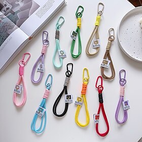 1pc Short Colorful Braided Mobile Phone Rope Decorative Fashion Camera Anti-Loss Rope Mobile Phone Rope Bag Accessories Keychain Suitable for Daily Decoration