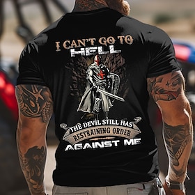 Men's Crusaders Knights Templar T Shirt Short Sleeve T shirt 3D Print Crew Neck Shirt Designer Casual Party Holiday Black Dark Green Dark Blue Summer Spring Cl