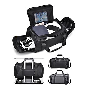 Waterproof Travel Duffel Bag with Shoe Compartment  Large Capacity Gym, Sports, and Overnight Luggage for Men  Women, Carry-On Weekender Bag with Trolley Slee