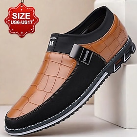 Men's Crocodile Pattern Faux Leather Slip-On Loafers - Stylish Casual Shoes with Comfortable Sole for Daily Wear