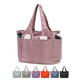 Large Waterproof Tote Bag with Multiple Pockets  Lightweight Nylon Shoulder Bag for Women, Versatile Handbag for Travel, Work, Shopping  Gym