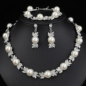 Earrings Set 1 set Alloy 1 Bracelet Earrings Necklace Women's Luxury Jewelry Set For Festival