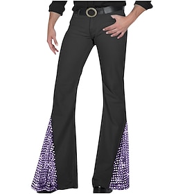 Retrò Vintage Anni '60 Hippie Pantaloni Pantaloni a zampa d'elefante Pantaloni a zampa Hippie Paillettes Costume Per uomo Halloween Carnevale San Vale