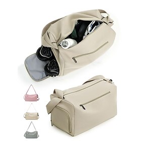 Large Capacity Travel Duffel Bag with Shoe Compartment  Waterproof Weekender Overnight Bag for Women  Men, Lightweight Gym Sports Tote for Yoga, Fitness and B