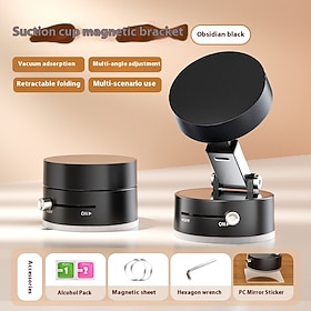 Upgrade Vacuum Magnetic Cell Phone Holder 2025 New Foldable Strong Magnetic Car Cell Phone Holder Retractable Double Sided Magnetic Cell Phone Holder Compatibl