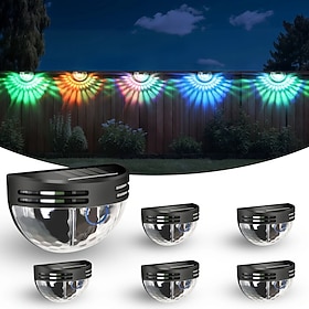 4PCS Outdoor Solar LED Wall Light Waterproof Fence Lights Garden Fence Yard Wall Lighting Decoration