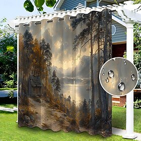 tenda esterna impermeabile per la privacy, tende scorrevoli per patio, tende per pergola gommino grommy paesaggio forestale per gazebo, balcone, veran