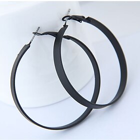Women's Hoop Earrings Fancy Joy Stylish Earrings Jewelry Black For Party