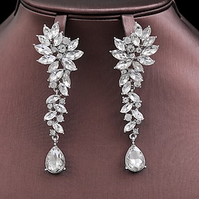 Women's Earrings Pear Cut Drop Stylish Earrings Jewelry White For Wedding Party 1 Pair